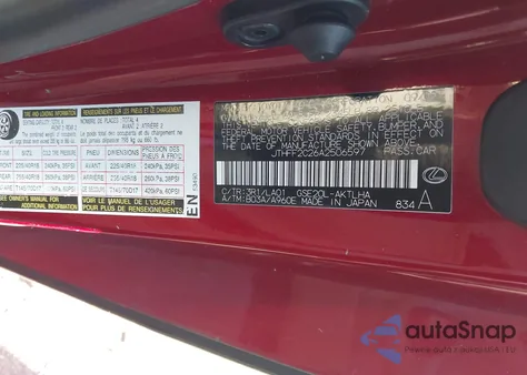 2010 Lexus Is 250C z USA, uszkodzony, nr VIN JTHFF2C26A2506597